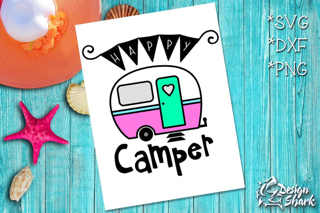 Happy Camper SVG Design Shark 