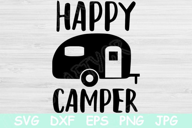 Happy Camper Svg File, Camping Svg. Cut files for Cricut and Silhouette Cutting Machines. Digital Download Iron On Vinyl Design Shirt Saying SVG TiffsCraftyCreations 