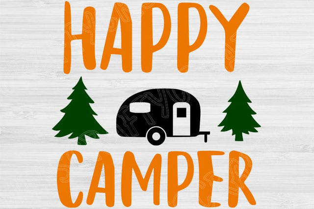 Happy Camper Svg File, Camping Svg. Cut files for Cricut and Silhouette Cutting Machines. Digital Download Iron On Vinyl Design Shirt Saying SVG TiffsCraftyCreations 