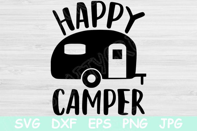 Happy Camper Svg File, Camping Svg. Cut files for Cricut and Silhouette Cutting Machines. Digital Download Iron On Vinyl Design Shirt Saying SVG TiffsCraftyCreations 