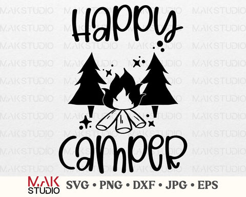Happy camper svg, Happy camper png, Happy campers svg, Camper svg, Campers svg, Camping svg, Outdoor svg, Camping svg, Camper cut file SVG MAKStudion 