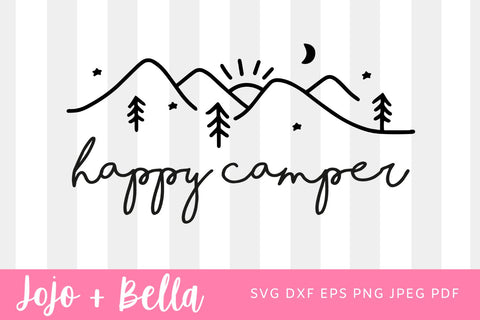 Happy Camper SVG, Happy Camper Svg, Camping Svg, Adventure Svg, Camp life Svg, Campfire Svg, Marshmallow Camp Svg, Vacation Svg, Outdoors SVG Jojo&Bella 