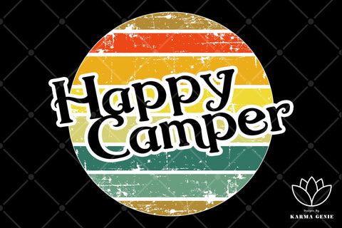 Happy Camper Svg Png - Camping Graphic Design Sublimation SVG Karma Genie Graphics 