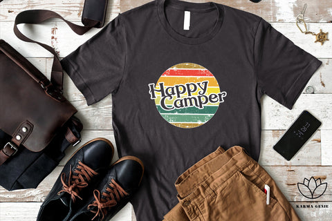 Happy Camper Svg Png - Camping Graphic Design Sublimation SVG Karma Genie Graphics 