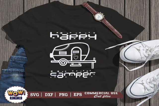 Happy Camper svg,Camping svg, RV svg, Png, Dxf SVG Wowsvgstudio 
