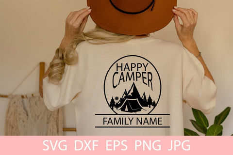 Happy Camping Family Monogram Name SVG File Free For Commercial Use SVG Sintegra 