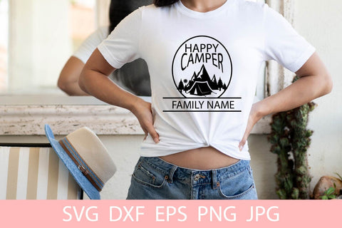 Happy Camping Family Monogram Name SVG File Free For Commercial Use SVG Sintegra 