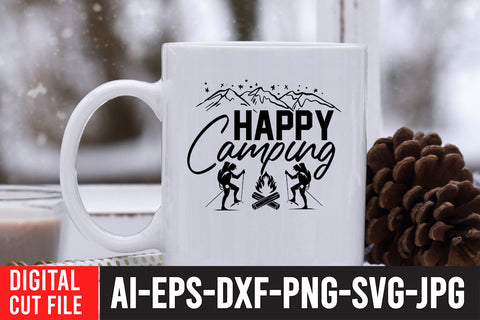 HAppy Camping SVG Cut File SVG BlackCatsMedia 