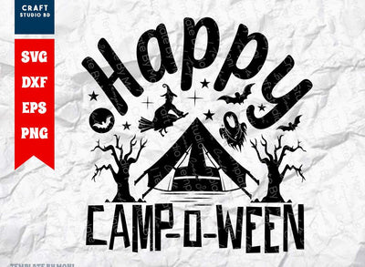 Happy Campoween SVG Cut File | Halloween Svg | Ghost Svg | Camping Svg | Boo Svg | Holiday Svg | Funny Halloween Quote SVG ETC Craft 