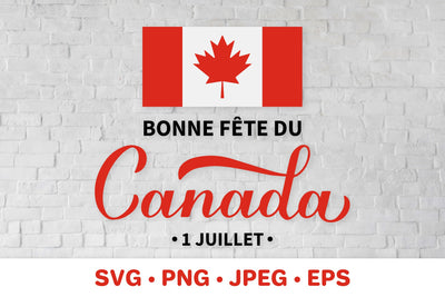 Happy Canada Day in French SVG. Canadian holiday SVG LaBelezoka 