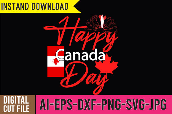 Happy Canada Day SVG Cut File SVG BlackCatsMedia 