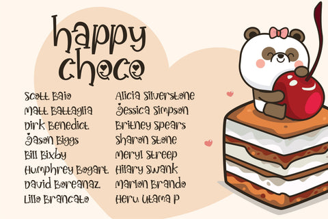 Happy Choco Font Letterena Studios 