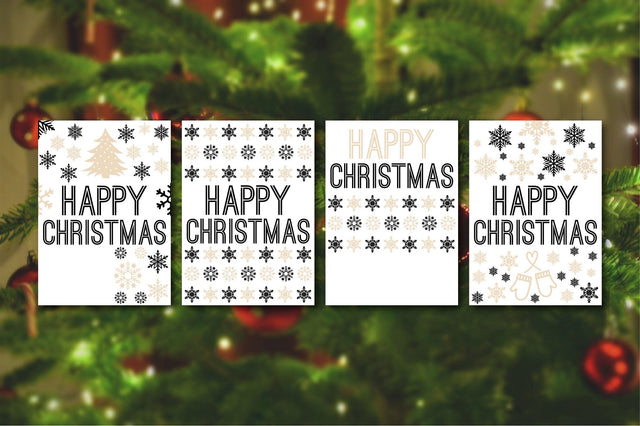 Happy Christmas Card SVG Bundle SVG Rupkotha 