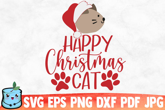 Happy Christmas Cat SVG MintyMarshmallows 