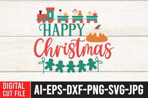 Happy Christmas SVG Cut File ,Christmas SVG Bundle SVG BlackCatsMedia 
