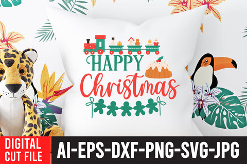 Happy Christmas SVG Cut File ,Christmas SVG Bundle SVG BlackCatsMedia 