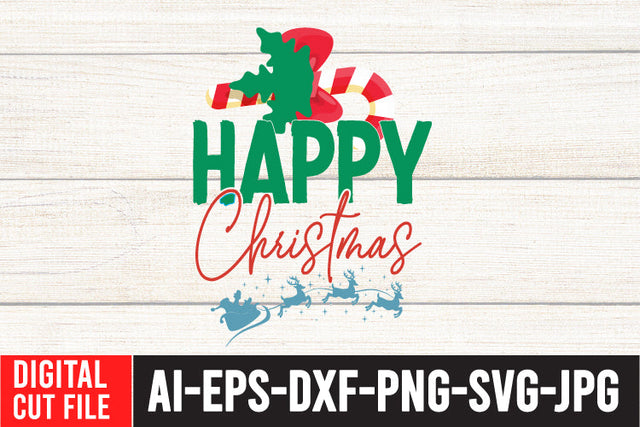 Happy Christmas SVG Cut File SVG BlackCatsMedia 