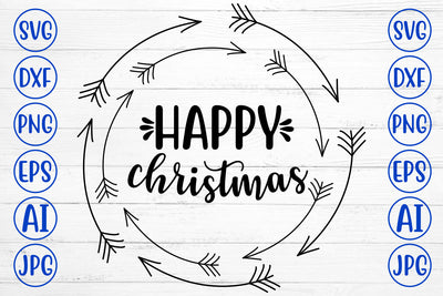 HAPPY CHRISTMAS SVG Cut File SVG Syaman 