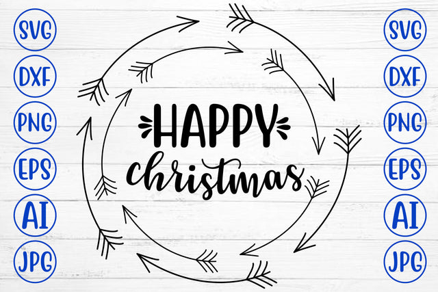 HAPPY CHRISTMAS SVG Cut File SVG Syaman 