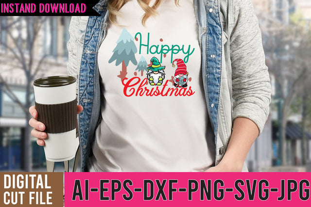 Happy Christmas SVG Cut Files SVG BlackCatsMedia 