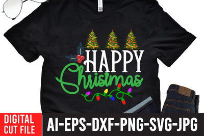 Happy Christmas SVG Design SVG BlackCatsMedia 