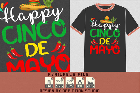 Happy Cinco De Mayo T-Shirt, Cinco De Mayo Hat, Cactus Shirt, Cinco De Mayo Shirt Print Template Sketch DESIGN Depiction Studio 