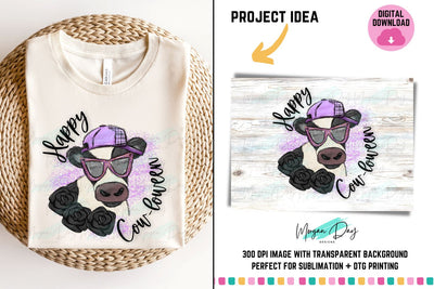 Happy Cow-loween Sublimation Design Sublimation Morgan Day Designs 
