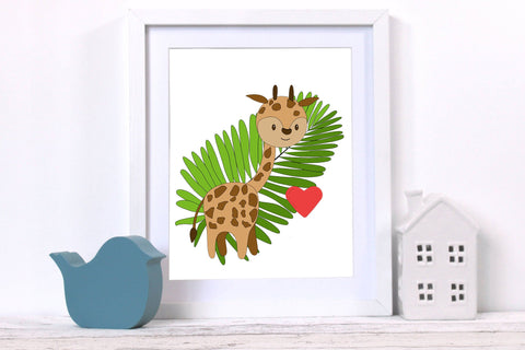 Happy cute cartoon animal - giraffe sublimation Sublimation LuckyTurtleArt 