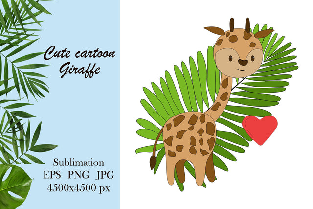 Happy cute cartoon animal - giraffe sublimation Sublimation LuckyTurtleArt 