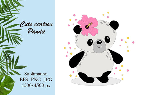 Happy cute cartoon animal - panda sublimation Sublimation LuckyTurtleArt 