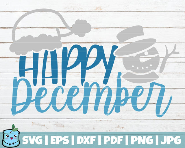 Happy December SVG MintyMarshmallows 