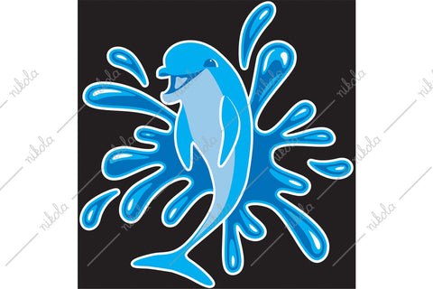 Happy Dolphin Water Splash Clipart Vector EPS SVG PNG PDF SVG nikola 