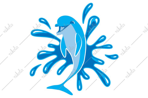 Happy Dolphin Water Splash Clipart Vector EPS SVG PNG PDF SVG nikola 