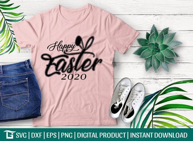 Happy Easter 2020 Svg Cut File, Easter Bunny Svg, Rabbit, Easter Sunday Svg, Tshirt Dsigne SVG ETC Craft 