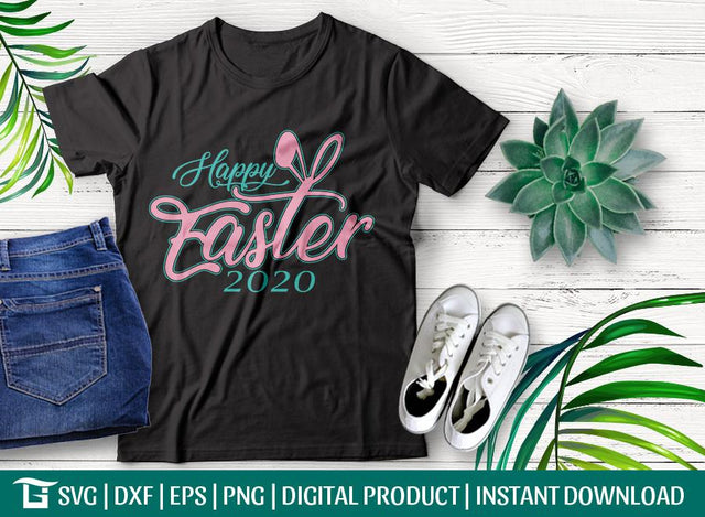 Happy Easter 2020 Svg Cut File, Easter Svg, Easter Bunny Svg, Easter Sunday Svg, Tshirt Design SVG ETC Craft 