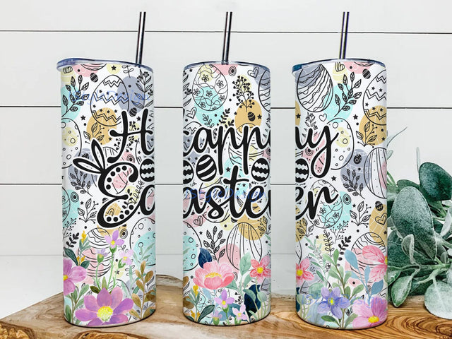 Happy Easter 20oz Skinny Tumbler, Easter Egg Tumbler Wrap, Easter Bunny Tumbler Png, Easter Day Tumbler Template, Easter Gift, Instant Download Sublimation iStyleDesign 