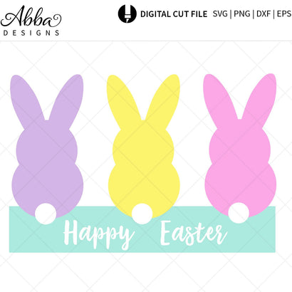 Happy Easter Bunnies Sign SVG Abba Designs 