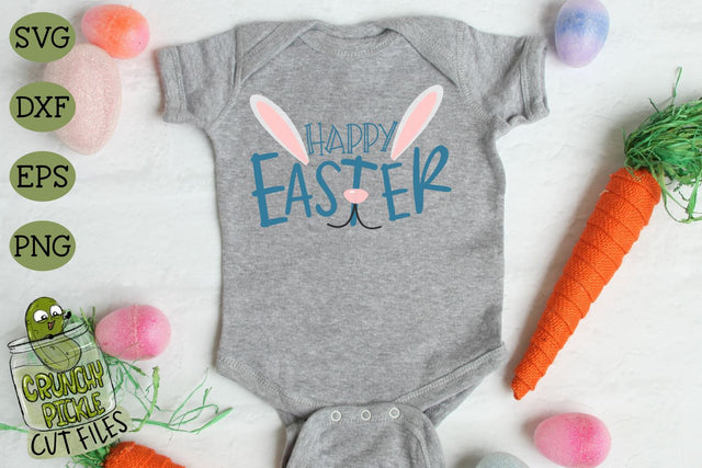 Happy Easter Bunny Face SVG SVG Crunchy Pickle 