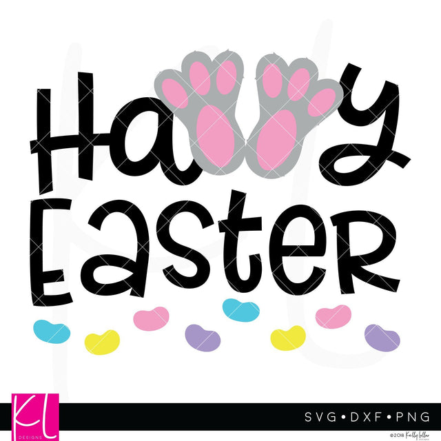 Happy Easter Bunny Feet SVG Kelly Lollar Designs 
