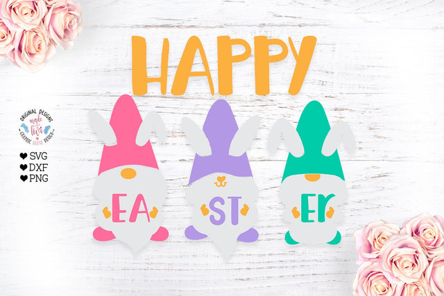 Happy Easter Bunny Gnome SVG Graphic House Design 