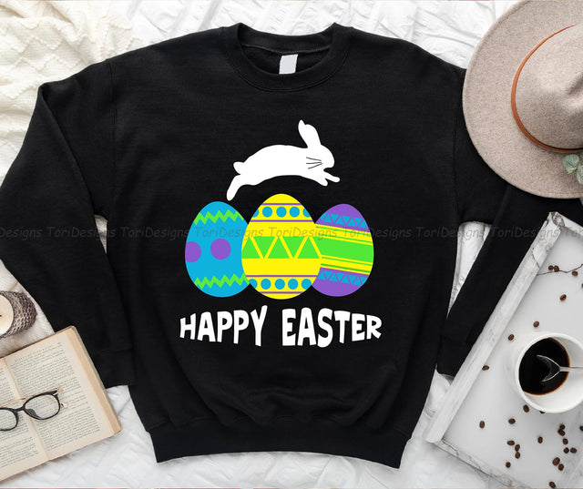 Happy Easter Bunny Jumping PNG sublimation design Sublimation ToriDesigns 