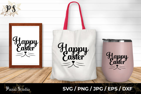 Happy Easter Bunny Moustache SVG File SVG Pazal Studio 