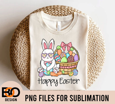 Happy Easter Bunny PNG Sublimation Design Download, Bunny Easter Day Png, Easter's Day Png Digital File For Printed Shirt, Instant Download Sublimation BOO-design 