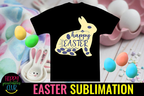 Happy Easter Bunny Sublimation PNG- Sublimation Easter PNG Sublimation Happy Printables Club 