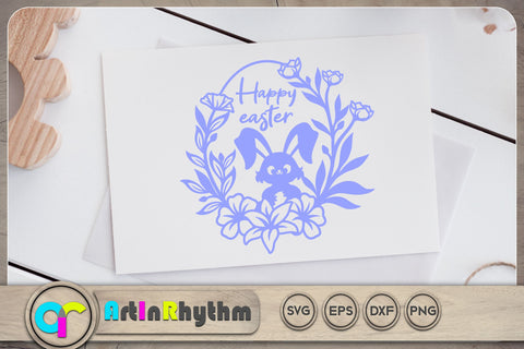 Happy Easter bunny wreath svg SVG Artinrhythm shop 