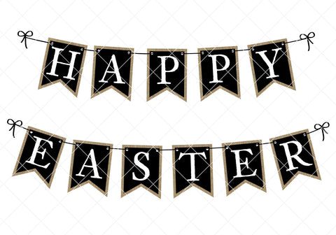 Happy Easter Burlap Banner SVG Abba Designs 