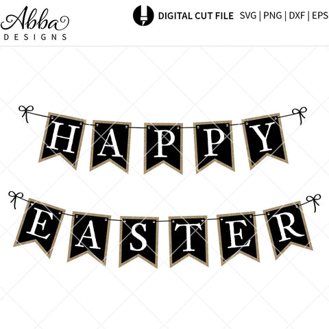 Happy Easter Burlap Banner SVG Abba Designs 