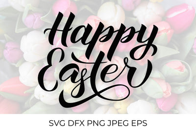 Happy Easter calligraphy hand lettering SVG LaBelezoka 