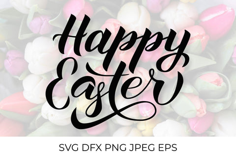Happy Easter calligraphy hand lettering SVG LaBelezoka 