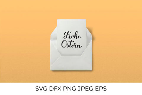 Happy Easter calligraphy lettering in German. Frohe Ostern SVG LaBelezoka 